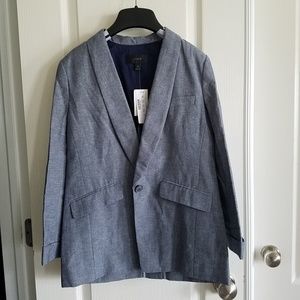 NEW! J Crew Unstructured blazer in cotton-linen